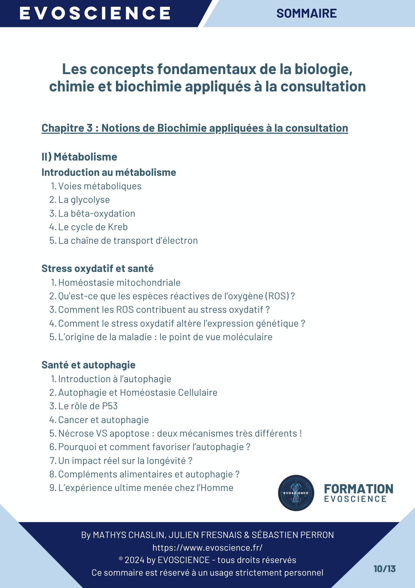 Sommaire chapitre 10