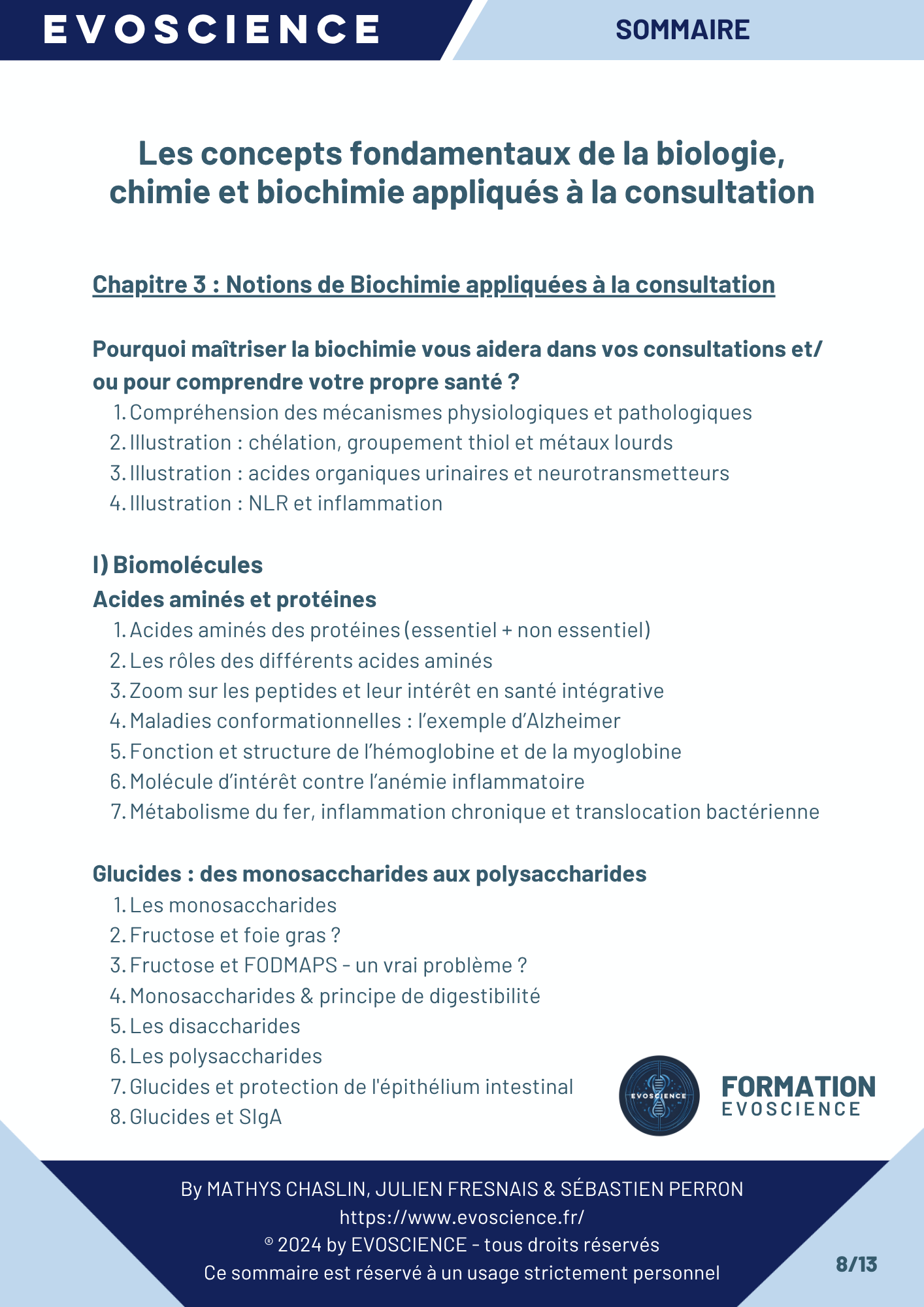 Sommaire chapitre 8